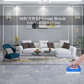 img 3 attached to Efficient Blue Tile Floors Grout Brush: SHUNWEI 🧽 Stiff Bristles Scrubber for Cleaning Bathroom & Shower Grout