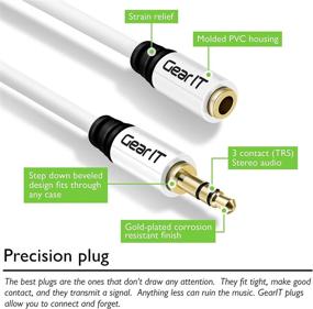 img 1 attached to 🔌 GearIT Pro Series Premium Gold Plated 3ft 3.5mm Extension Cable - Male to Female Audio Stereo Auxiliary Extension Cable, White