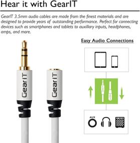 img 2 attached to 🔌 GearIT Pro Series Premium Gold Plated 3ft 3.5mm Extension Cable - Male to Female Audio Stereo Auxiliary Extension Cable, White