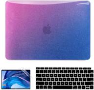 🎉 stylish glitter macbook air 13 inch case + keyboard cover + screen protector - compatible with latest macbook air models: 2020, 2021, 2019, 2018 - a2337 m1 a2179 a1932 logo