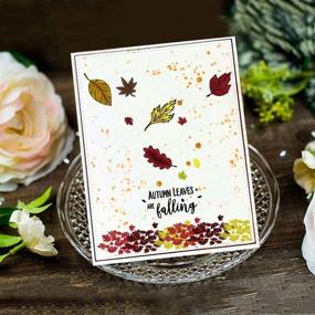 img 3 attached to 🍂 Autumn Leaves Falling Mushroom Words: Just a Note! Happy Returns Stamp Set with Clear Rubber Stamps and Metal Dies for Card Making, Scrapbooking, and Thanksgiving