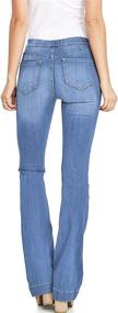 img 2 attached to 👖 Cello Women's Juniors Mid Waist Skinny Fit Bootcut Pants: Accentuate Your Style and Comfort