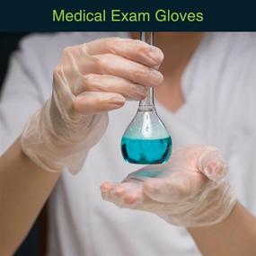 img 3 attached to 🧤 Latex Free Medium Clear Vinyl Disposable Gloves - 50 Pack, Powder Free Exam Gloves - 3 Mil Thickness - Ideal for Surgical, Home, Cleaning, and Food Handling