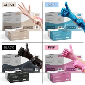 img 2 attached to 🧤 Latex Free Medium Clear Vinyl Disposable Gloves - 50 Pack, Powder Free Exam Gloves - 3 Mil Thickness - Ideal for Surgical, Home, Cleaning, and Food Handling