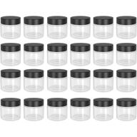 🏺 1 oz lip scrub/gloss containers with lids - empty jars, 30g/30ml - clear travel cosmetic containers, ideal for makeup samples, cream, lotion, liquid - bpa free (pack of 24) logo