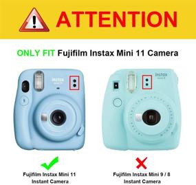 img 3 attached to 📷 Чехол Fintie для камеры Fujifilm Instax Mini 11 - Кристальный жесткий чехол из ПВХ с радужным ремешком