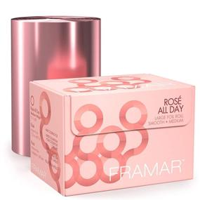 img 4 attached to 🌹 Framar Rosé All Day Aluminum Foil Roll - Medium Size, 1600 ft - Ideal for Hair Highlighting and Styling