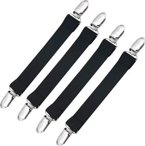 img 4 attached to 👢 Loosco [4 Packs] Boot Clips: Heavy Duty Elastic Leg Straps with Extra Sturdy Pant Stirrups