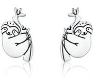 🦥 colorful cz heart ear studs sloth earrings for girls – hypoallergenic silver animal earrings, fun & cute jewelry gifts for women, men, and couples logo