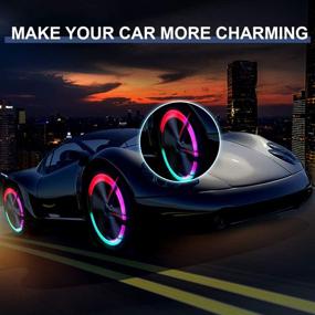 img 2 attached to Motion Activated LED Flash Tyre Wheel Valve Cap Light Set - Colorful Wheel Lights for Car, Bike, Motorcycle, Tricycle, Golf Cart Tire - 4 Pcs