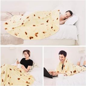 img 1 attached to 🌯 80-Inch Burritos Blanket: BUG HULL Double-Sided Tortilla Throw Blanket for All Ages - Funny Novelty Giant Food Wrap for Home, Outdoors, and Travel