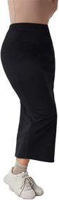 img 1 attached to 👗 Stylish and Comfortable: Verdusa Women's Plus Size Elastic High Waist Long Bodycon Pencil Skirt in Black