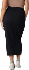 img 3 attached to 👗 Stylish and Comfortable: Verdusa Women's Plus Size Elastic High Waist Long Bodycon Pencil Skirt in Black