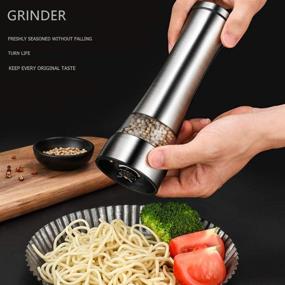 img 3 attached to 🧂 TOONEV Stainless Steel Salt and Pepper Grinder Set - Manual Salt Grinder, Pepper Mill, and Spice Mill with Adjustable Ceramic Coarseness - Ideal for Home, Picnic, Parties, Restaurant, BBQ