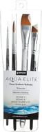 🖌️ princeton aqua elite kolinsky synthetic watercolor paint brush, 4-piece set – series 4850 logo