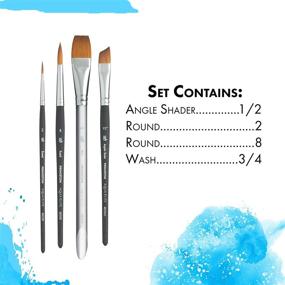 img 2 attached to 🖌️ Princeton Aqua Elite Kolinsky Synthetic Watercolor Paint Brush, 4-Piece Set – Series 4850