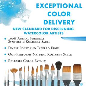img 3 attached to 🖌️ Princeton Aqua Elite Kolinsky Synthetic Watercolor Paint Brush, 4-Piece Set – Series 4850