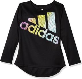img 3 attached to 👚 Adidas Girls Toddler Sleeve Black Girls' Clothing for Active: Ultimate Comfort & Style for Little Athletes