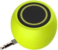 🔊 rumfo mini phone speaker: portable line-in speakers with rechargeable 3.5mm aux audio jack - clear bass speaker compatible with cell phone, ipad, mp3 player, tablet, computer (green) logo