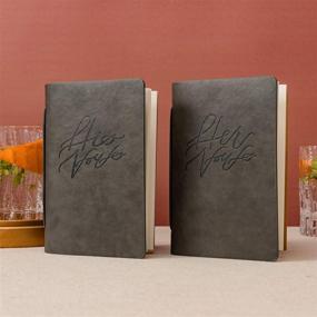 img 3 attached to 📔 His and Her Wedding Vows Journal Set of 2 - Genuine Cowhide Leather with Stamping by Calculs