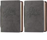 📔 his and her wedding vows journal set of 2 - genuine cowhide leather with stamping by calculs logo