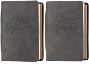 img 4 attached to 📔 His and Her Wedding Vows Journal Set of 2 - Genuine Cowhide Leather with Stamping by Calculs