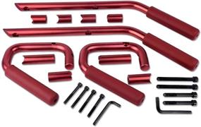 img 4 attached to 🚗 AUTOSAVER88 передние и задние ручки-рулевые рукоятки из стали для Jeep Wrangler JK JKU Unlimited Sport Bubicon Sahara 2007-2018 4-дверный (красный)