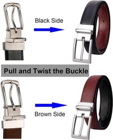 img 3 attached to 👔 Classic Reversible Men's Leather Casual Belts - Essential Accessories