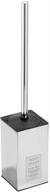 304 stainless steel bathroom toilet brush holder - langpai freestanding square stand for rust resistant toilet brush storage and organization, polished chrome finish, 17-inch height logo