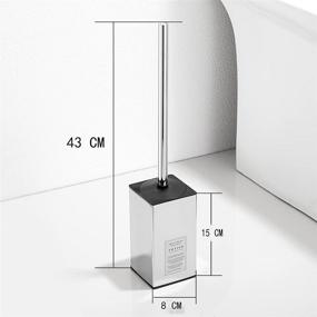 img 1 attached to 304 Stainless Steel Bathroom Toilet Brush Holder - LANGPAI Freestanding Square Stand for Rust Resistant Toilet Brush Storage and Organization, Polished Chrome Finish, 17-inch Height