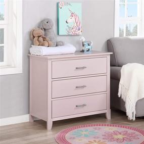 img 1 attached to Dream on Me Blush Pink Universal 3 Drawers Chest - Kids Bedroom & Mid Century Modern Dresser