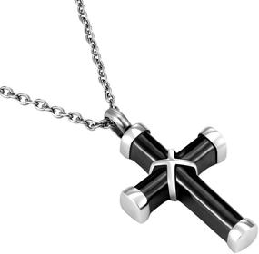 img 1 attached to ⛪ Norya Stainless Steel Memorial Pendant Cross Urn Necklace for Ashes - Cremation Jewelry