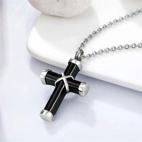 img 2 attached to ⛪ Norya Stainless Steel Memorial Pendant Cross Urn Necklace for Ashes - Cremation Jewelry