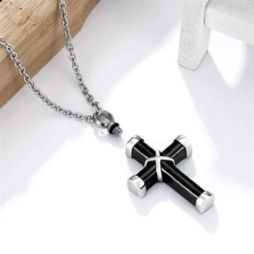 img 3 attached to ⛪ Norya Stainless Steel Memorial Pendant Cross Urn Necklace for Ashes - Cremation Jewelry