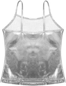 img 1 attached to YOOJIA Metallic Shoulder Camisole Gymnastic Girls' Clothing for Tops, Tees & Blouses