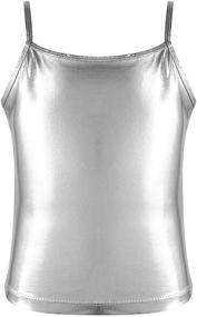 img 4 attached to YOOJIA Metallic Shoulder Camisole Gymnastic Girls' Clothing for Tops, Tees & Blouses
