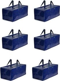 img 4 attached to 📦 Earthwise Extra Large Heavy Duty Reusable Moving Totes - Pack of 6 - With Zipper Closure and Carrying Handles - Compatible with IKEA Frakta Hand Carts Boxes Bin