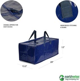 img 3 attached to 📦 Earthwise Extra Large Heavy Duty Reusable Moving Totes - Pack of 6 - With Zipper Closure and Carrying Handles - Compatible with IKEA Frakta Hand Carts Boxes Bin