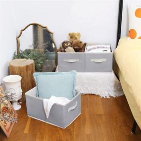 img 3 attached to 👵 Organize Your Closets in Style with GRANNY SAYS Fabric Storage Closet Organizer Bins - Large, Gray/Beige, 3-Pack!