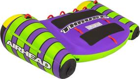 img 4 attached to Experience Exhilarating Fun with AIRHEAD Thrust, 3 Rider Towable Tube in Vibrant Green/Purple!