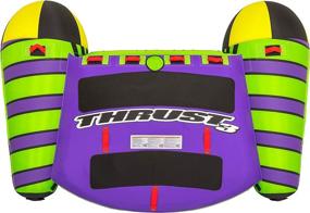 img 1 attached to Experience Exhilarating Fun with AIRHEAD Thrust, 3 Rider Towable Tube in Vibrant Green/Purple!