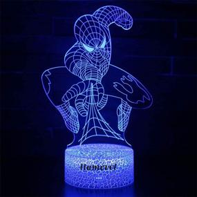 img 1 attached to 🕷️ Spiderman Night Light Toy: 3D Illusion Lamp, Perfect Superhero Christmas Gift or Birthday Present for Kids, Featuring Web Shooter and 7 Color Options