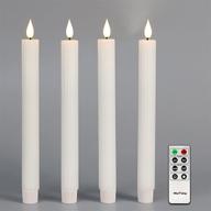 🕯️ 10" white flameless stripe taper candles: set of 4, timer, remote, batteries - perfect for dinner tables, weddings, and more! логотип