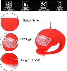 img 3 attached to Bike Light Set - Front and Rear Silicone LED Bicycle Lights (6PCS) - Waterproof & Safety Road, Mountain Bike Lights - Includes 10 Extra Batteries