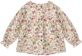 img 3 attached to Sleeve Floral Toddler Ruffle Blouse Apparel & Accessories Baby Girls