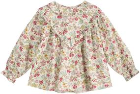 img 4 attached to Sleeve Floral Toddler Ruffle Blouse Apparel & Accessories Baby Girls