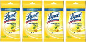 img 4 attached to Lysol Lemon Scent Disinfecting Wipes 15ct - Resealable Travel Pouch (4 Pack)