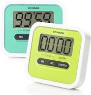 🕒 2 pack kitchen timer by roveinsia - digital count up & countdown timers with memory function, large lcd display, loud alarm, magnetic backing, stand, clip - ideal for cooking, classroom, bathroom logo