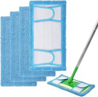 🧹 upgraded reusable microfiber mop pads for swiffer sweeper & all 10-12 inch flat mop - wet dry cleaning, washable sweeper refills - pack of 4 logo