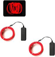 🎉 party-ready: el wire red 2 pack 164ft/5m neon glow rope light with battery pack for vibrant parties and halloween decorations логотип